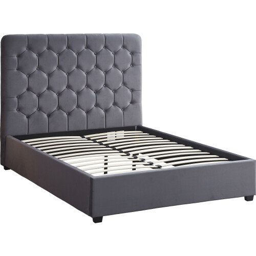 Seconique Madison 4ft6 Double Bed Frame - Grey Velvet Fabric 2