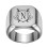 Stainless Steel Initial Ring Square Alphabet A-Z Silver 1
