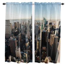 Grey New York City Landscape Gray Window Curtains for Living Room the Bedroom Home Interior Kids Room Decoration Drapes Curtains