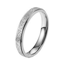 Women's Stainless Steel 4MM Minimalist Sandblasted Skinny Ring Silver Size 5