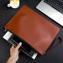 Waterproof A4 leather document bag blue brown green