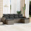 VidaXL vidaXL 6-tlg. Garten-Sofagarnitur mit Kissen Grau Poly Rattan 2