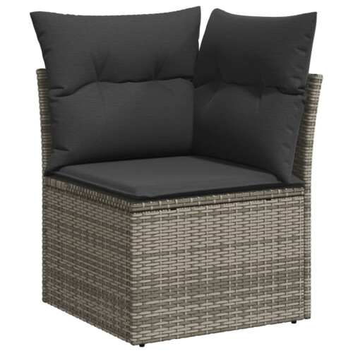 VidaXL vidaXL 9-tlg. Garten-Sofagarnitur mit Kissen Grau Poly Rattan 2