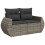 VidaXL vidaXL 10-tlg. Garten-Sofagarnitur mit Kissen Grau Poly Rattan 3