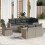 VidaXL vidaXL 9-tlg. Garten-Sofagarnitur mit Kissen Grau Poly Rattan 2