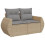 VidaXL vidaXL 9-tlg. Garten-Sofagarnitur mit Kissen Beige Poly Rattan 3