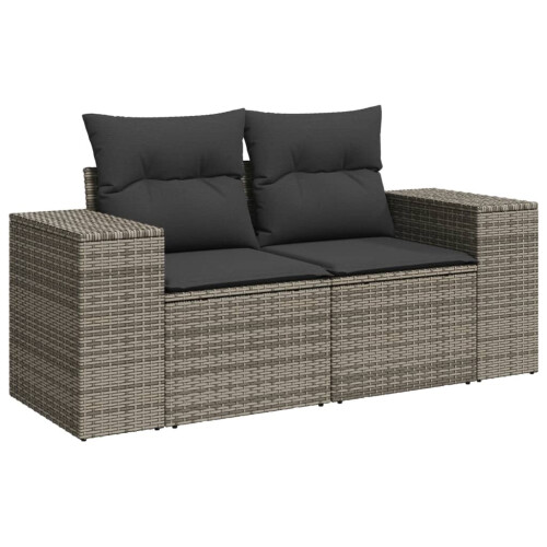 VidaXL vidaXL 5-tlg. Garten-Sofagarnitur mit Kissen Grau Poly Rattan 1