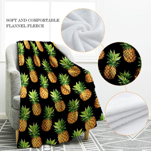Plaid léger et chaud à motif ananas 152 x 203 cm 2