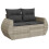 VidaXL vidaXL 10-tlg. Garten-Sofagarnitur mit Kissen Hellgrau Poly Rattan 7