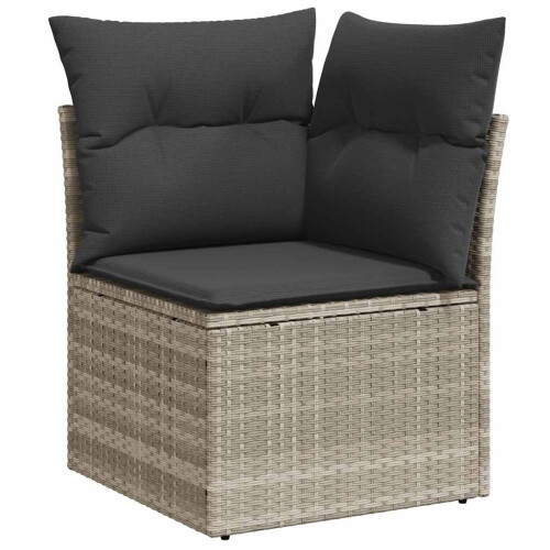 VidaXL vidaXL 8-tlg. Garten-Sofagarnitur mit Kissen Hellgrau Poly Rattan 2