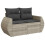 VidaXL vidaXL 8-tlg. Garten-Sofagarnitur mit Kissen Hellgrau Poly Rattan 4