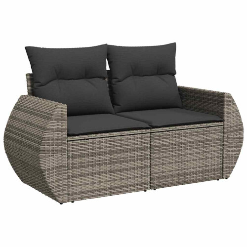 VidaXL vidaXL 7-tlg. Garten-Sofagarnitur mit Kissen Hellgrau Poly Rattan 1