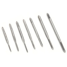 7Pcs Alloy Steel Tap Set M1.1–M2.5 with Wrench Holder, 140mm