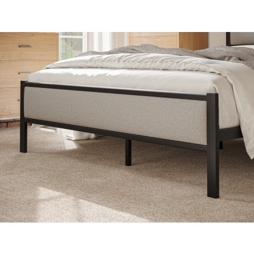 (Small Double) Snuggle Beds Nova Black Metal Upholstered Bed Frame 2