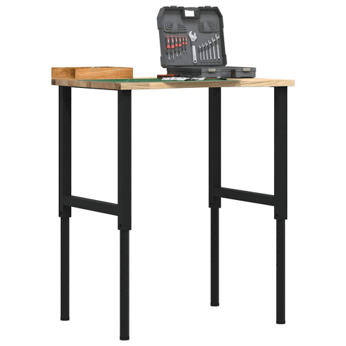 VidaXL vidaXL Workbench 80x60x(71.5-98) cm Solid Wood Oak 1