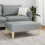 VidaXL vidaXL Fußhocker Hellgrau 77x55x31 cm Stoff 3