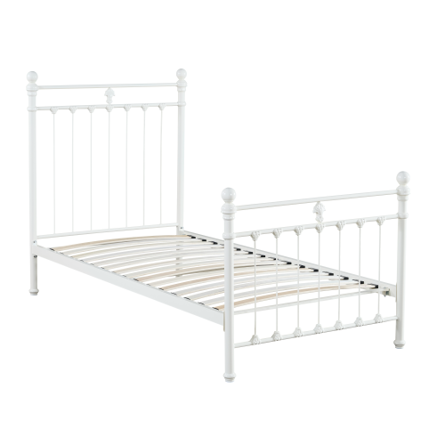 (Single, Cream) Snuggle Beds Aria Classic Metal Bed Frame 1