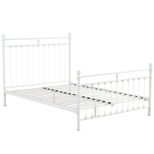 (King, Cream) Snuggle Beds Aria Classic Metal Bed Frame