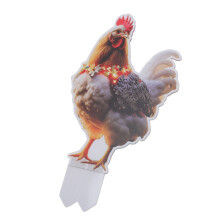 Xmas Chicken Yard Sign Acrylic 13x25cm Double-Sided Outdoor Decoration