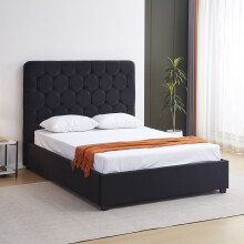 Madison 4ft 6inch Double Bed - Black Velvet Fabric