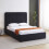 Seconique Madison 4ft 6inch Double Bed - Black Velvet Fabric 1
