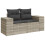 VidaXL vidaXL 3-tlg. Garten-Sofagarnitur mit Kissen Hellgrau Poly Rattan 3