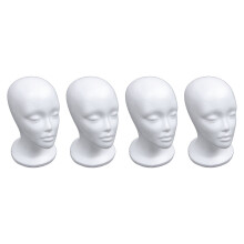 4X Female Foam Mannequin  Model Hat Wig Display Stand Rack white