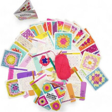 100-Teiliges Mix & Match-Design-Kartenspiel "Granny Square", Strickset für Erwachsene