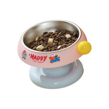 Cervical Friendly Hoisted Pet Bowl Rustless-Pink Bring a bowl