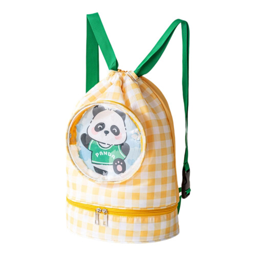Large Capacity Swim Backpack Dry Wet Separated-Yellow Panda