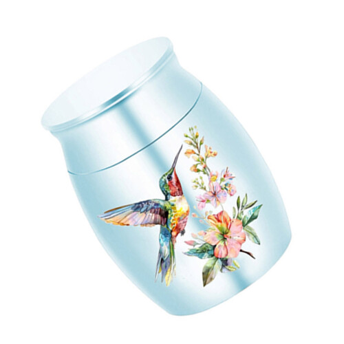 Multicolored Peaceful Bird Cremation Jar Impermeable-Sky Blue
