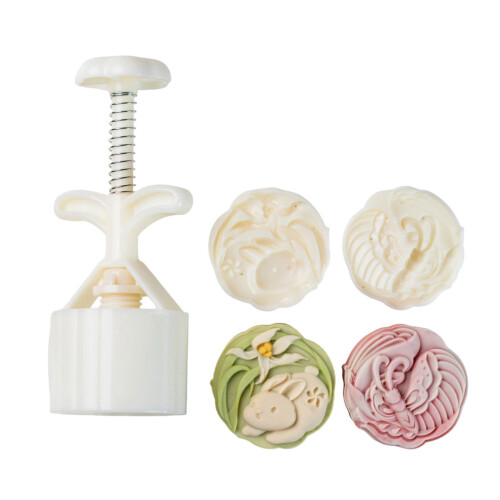 Celebratory Lagomorph Butterfly Molded Mooncakes Maker 75 Gramme