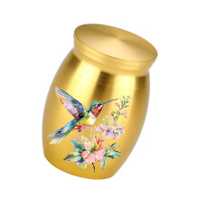 Elegant Cremation Jar With Symbolic Calm Pattern-Gold