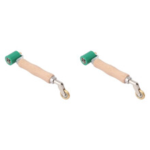 2pcs 40mm Wallpaper Roller Seam Roller Steel, Wood Handle Silicone Seam Roller Dual Use Brass Wheel for PVC Welding B