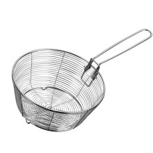 Food Grade Round Fry Basket With Ergonomic Handle For Frying-XL