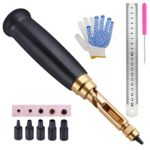 Wood Handle Leather Manual Action Modifiable Hole Spacing