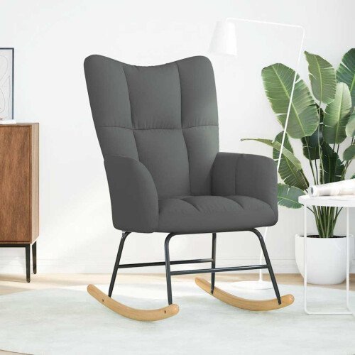 VidaXL vidaXL Schaukelstuhl Dunkelgrau Stoff 1