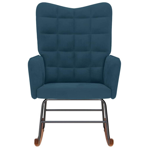 VidaXL vidaXL Schaukelstuhl Blau Samt 2