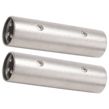 XLR Male to Male Adapter, XLR 3 Pin Male to 3 Pin Male Connector Coupler, Microphone Adapter -2 Pack