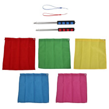 2Pcs Portable Telescopic Flagpole 78.74Inch/2.0M and 5PCS Horse Training Flag, Tour Guide Flag, Horse Flag Five Colors