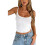 Women'S Basic Tank Top Adjustable Spaghetti Straps Sleeveless Camisole Shirts White M 1