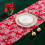Celebratory Table Runner With Relieved Gold-Red and green trees 2