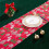 Celebratory Table Runner With Relieved Gold-Red and green trees 3