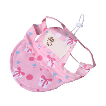Breathable Dog Cats Sun Visors Hat With Ear Hole-Pink L