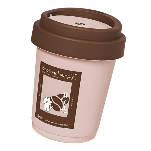 Practical Home Trash Can Automatic Sealing Lid Coffee Cup-Pink