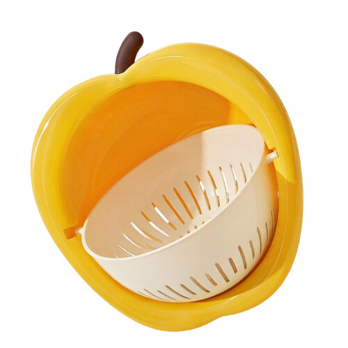 Innovative Two Layer Rotatable Drain Bowl Lovely Fruit-Yellow