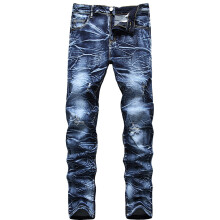 Herre Skinny Slim Fit Stretch Straight Leg Moderigtige Jeansbukser Mørkeblå36