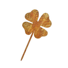 Sculpture artistique de trèfle à quatre feuilles-couleur rouille