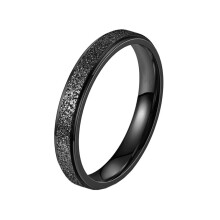 Dámsky minimalistický tenký prsteň z nehrdzavejúcej ocele 4 mm, pieskovaný, čierny, veľkosť 7
