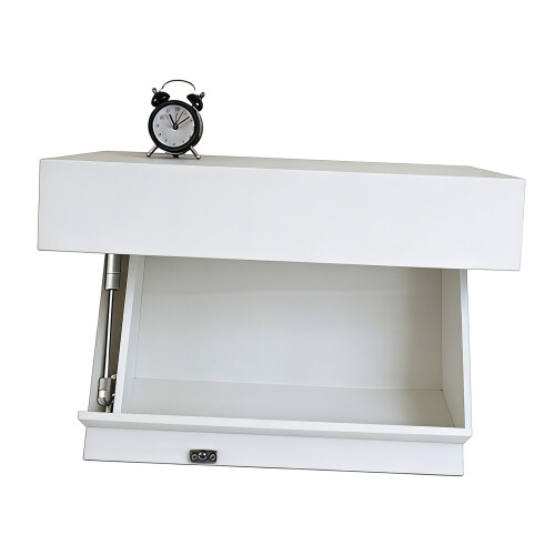 Floating Shelf Wall Mounted Drawer with Compartment-White L